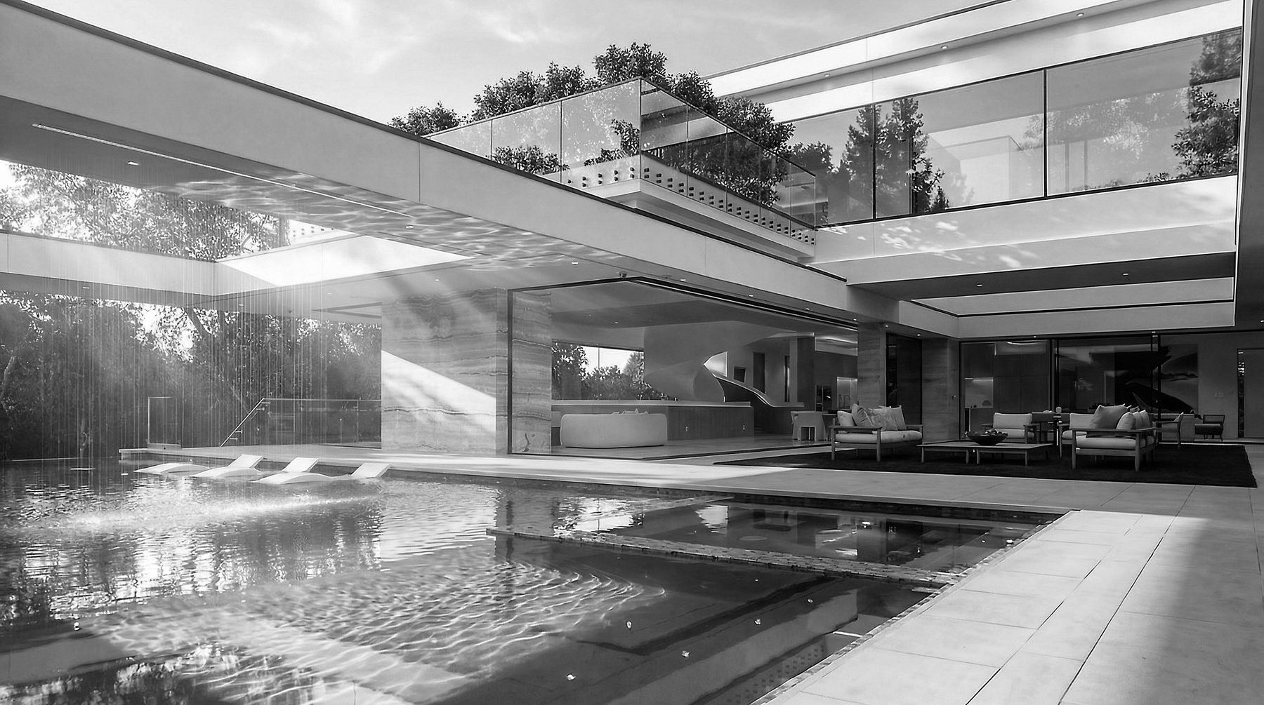 Villa Anahid sculptural staircase, Atherton